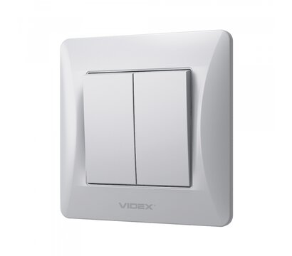 Зображення 3 Вимикач Videx Binera Silver Silk (VF-BNSW2-SS) двоклавішний-канальний