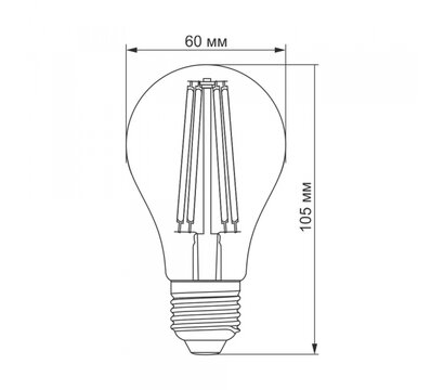 Зображення 3 Світлодіодна лампочка Titanum Filament A60 7W E27 2200K (TLFA6007272A) з цоколем Е 27