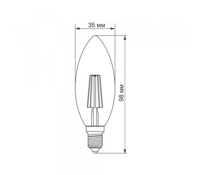Зображення 3 Світлодіодна LED лампочка Titanum Filament C37 4W E14 2200K (TLFC3704142A)