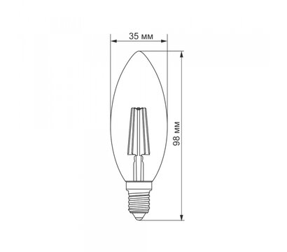 Зображення 3 Світлодіодна LED лампочка Titanum Filament C37 4W E14 4100K (TLFC3704144)