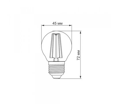 Зображення 3 Світлодіодна LED лампочка Titanum Filament G45 4W E27 4100K (TLFG4504274)
