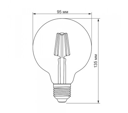 Изображение 3 Светодиодная лампа Titanum Filament G95 6W E27 2200K (TLFG9506272A) с цоколем Е 27