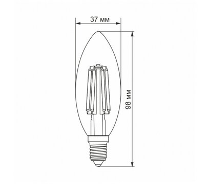 Зображення 3 Світлодіодна LED лампочка Videx Filament C37F 6W E14 4100K (VL-C37F-06144)