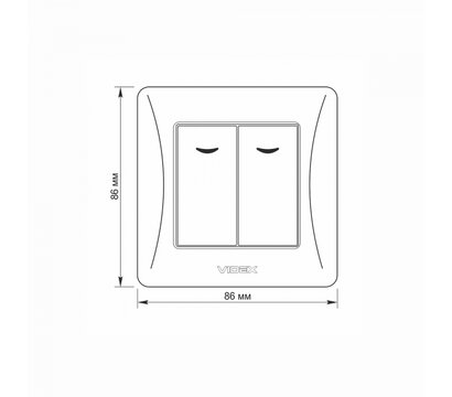 Изображение 5 Выключатель Videx Binera backlight Silver Silk (VF-BNSW2L-SS) двухклавишный-канальный