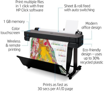Зображення 2 Принтер HP DesignJet T630 36" + Wi-Fi (5HB11D)