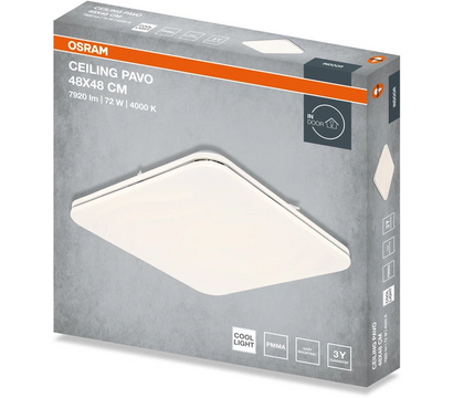 Зображення 2 LED світильник Osram Ceiling Pavo Square 480мм 72Вт, 4000К (4099854664168) на 72