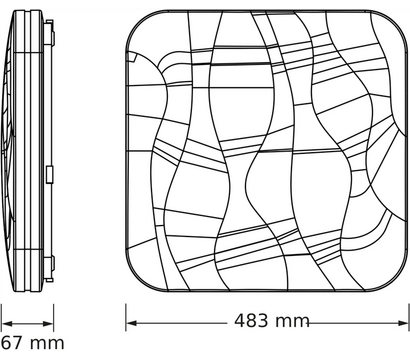 Зображення 3 LED світильник Osram Ceiling Pavo Square 480мм 72Вт, 4000К (4099854664168) на 72