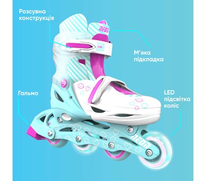 Зображення 4 Ролики для дітей Neon Inline Skates 34-37 Turquoise (NT08T4)