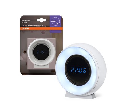 Зображення 5 LED світильник Osram Nightlux Clock 0.3Вт, 3000–6500К (4099854530838) пластик