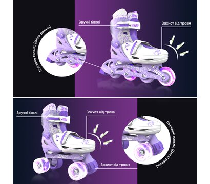 Зображення 6 Ролики для дітей Neon Combo Skates 34-37 Purple (NT10L4)