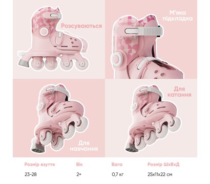 Зображення 6 Ролики для дітей Yvolution Twista Skates 24-28 Pink (YR25P4)