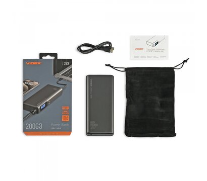 Зображення 11 Універсальна мобільна батарея Videx VPB-323 20000mAh 130W Black (VPB-323-B)