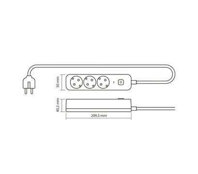 Изображение 11 Сетевой фильтр Videx Oncord с/з 3р 3м Switch Black (VF-PD33G-B) 3 розеток
