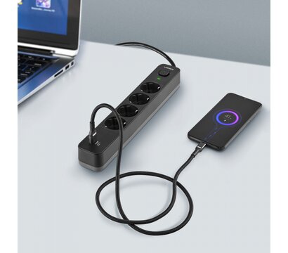 Изображение 11 Сетевой фильтр Videx Oncord с/з 4р 3м Switch Black (VF-PD43G1QC1PD-B)