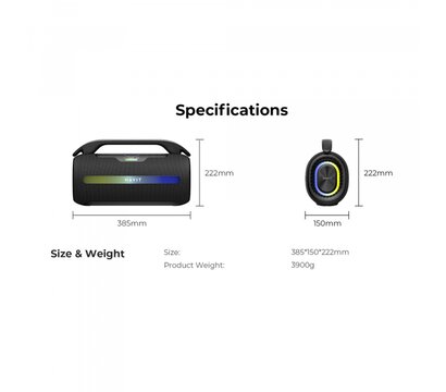 Зображення 12 Акустична система  Havit SK920BT IPX6 60W RGB Black
