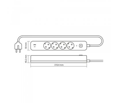 Изображение 12 Сетевой фильтр Videx Oncord с/з 4р 3м Switch Black (VF-PD43G1QC1PD-B)