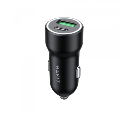 Зображення 2 Зарядний пристрій Havit HV-CC613 20W USB+USB-C Black
