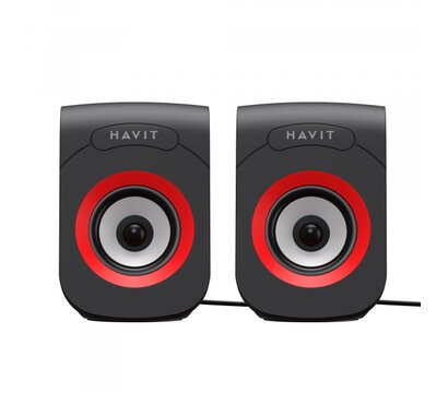 Зображення 2 Акустична система  Havit SK599 USB 6W Black/Red