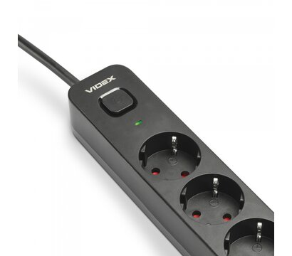 Зображення 3 Мережевий фільтр Videx Oncord з/з 5р 3м Switch Black (VF-PD53G-B)
