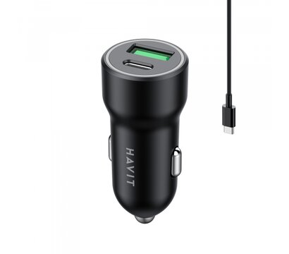 Зображення 4 Зарядний пристрій Havit HV-CC613 20W USB+USB-C Black