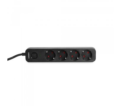Зображення 4 Мережевий фільтр Videx Oncord з/з 4р 3м Switch Black (VF-PD43G-B) 4 розеток