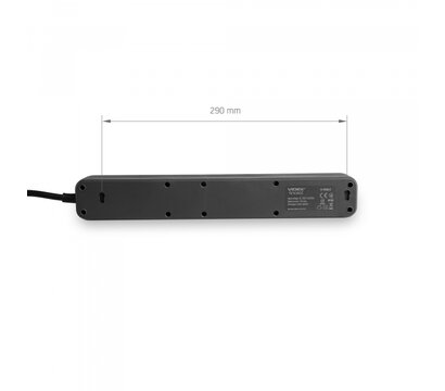 Изображение 6 Сетевой фильтр Videx Oncord с/з 6р 3м Switch Black (VF-PD63G-B) 6 розеток