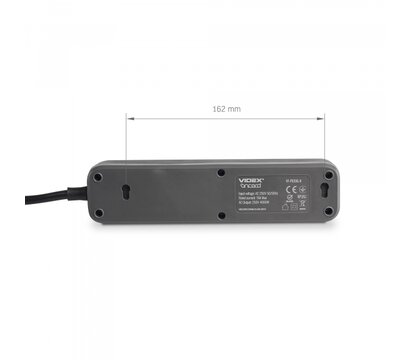 Изображение 6 Сетевой фильтр Videx Oncord с/з 3р 3м Switch Black (VF-PD33G-B) 3 розеток