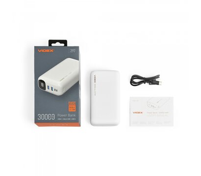 Зображення 7 Повербанк Videx VPB-297 30000mAh 22.5W White (VPB-297-W)