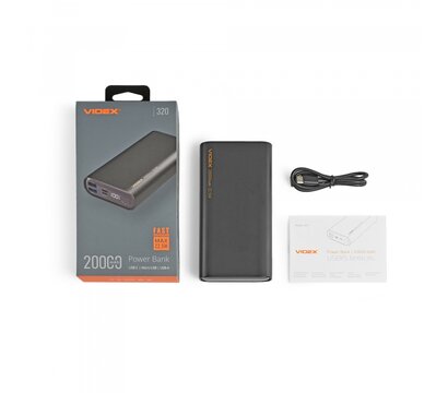 Зображення 7 Повербанк Videx VPB-320 20000mAh 22.5W Black (VPB-320-B)
