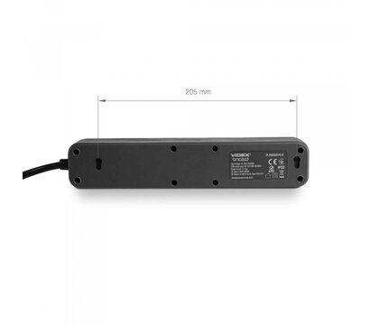 Изображение 7 Сетевой фильтр Videx Oncord с/з 3р 3м Switch Black (VF-PD33G2U1C-B) 3 розеток