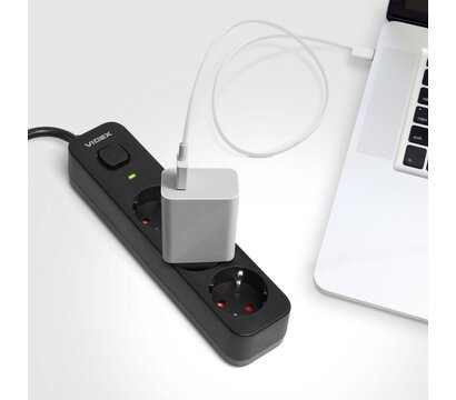 Изображение 10 Сетевой фильтр Videx Oncord с/з 3р 3м Switch Black (VF-PD33G-B) 3 розеток