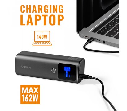 Зображення 11 Універсальна мобільна батарея Videx VPB-316 30000mAh 162W PD140W (VPB-316-G)