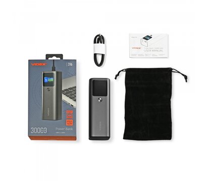 Зображення 14 Універсальна мобільна батарея Videx VPB-316 30000mAh 162W PD140W (VPB-316-G)