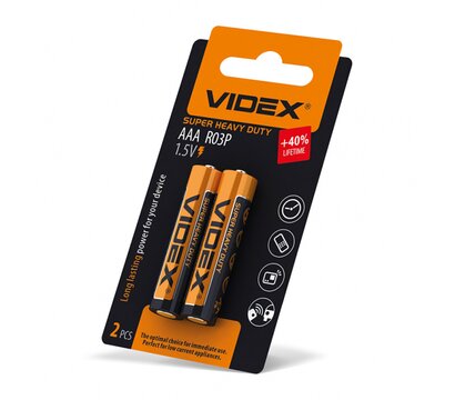 Изображение 2 Батарейка Videx R03P/AAA 2шт (21161)