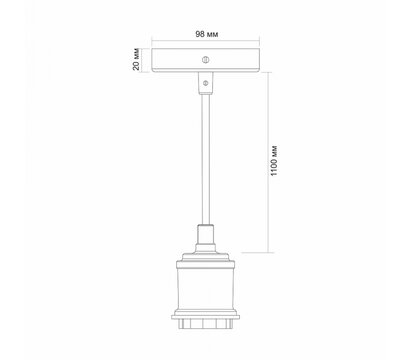 Изображение 3 Светодиодный светильник Videx Е27 1,1м metal White (VL-PD116IW)