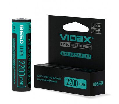 Изображение 3 Аккумулятор Videx 18650-Р Li-lon 2200mAh Box 1шт.