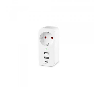 Изображение 2 Із заземленням Videx Oncord c/з 1п 2.4A 2USB+USB-C White (VF-AD1G2U1C-W)