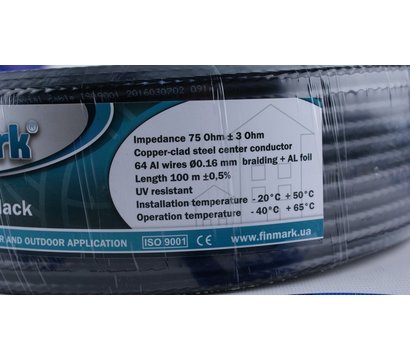 Зображення 3 Коаксіальний кабель FinMark F 660BV Black 100m, Метрів в бухті: 100м.