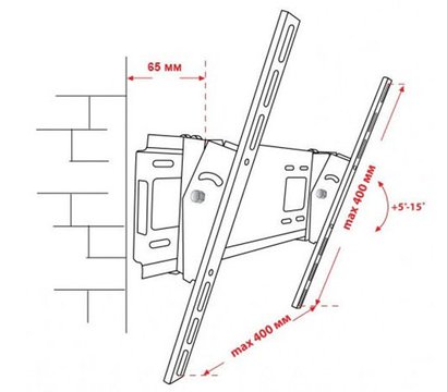 Изображение 2 Настенный ТВ кронштейн Квадо K-51