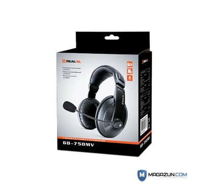 Зображення 3 Навушники REAL-EL GD-750MV Black — EL124100006