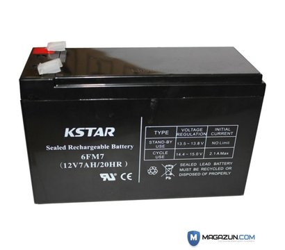 Зображення 2 Свинцево-кислотний акумулятор Kstar 6-FM-7 12V 7.0Ah, Ємність (Аг): 7 А·год