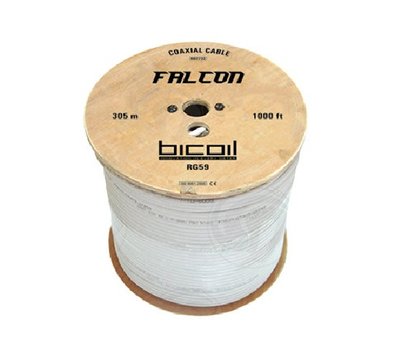 Зображення 3 Коаксіальний кабель BiCoil RG-59 White 1м.