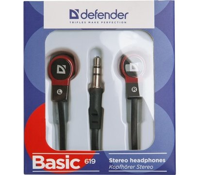 Зображення 2 Навушники Defender Basic-619 Black-Red — 63619 немає