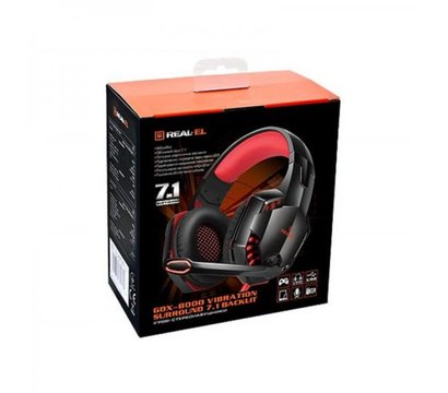 Зображення 2 Навушники REAL-EL GDX-8000 Black/Red UAH — EL124100017
