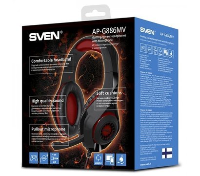 Зображення 2 Навушники Sven AP-G886MV Black-Red — 850205 поворотна