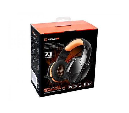 Зображення 5 Навушники REAL-EL GDX-7700 Black/Orange UAH — EL124100016 геймерські