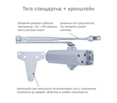 Зображення 3 Дотягувач Ryobi D-2055V BC UNIV Silver верхній, Колір корпусу: сріблястий