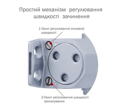 Изображение 4 Доводчик Ryobi D-2055V BC STD Silver до 100 кг, Цвет корпуса: серебристый