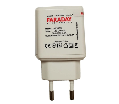 Блок питания Faraday 18w/18v/1a. Faraday 18w/18v/1a. Блок питания Faraday 18w/WM/pl.