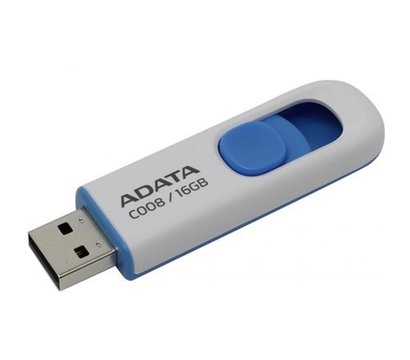 Изображение 3 USB флешка A-Data Classic Series C008 16GB USB 2.0 White/Blue - AC008-16G-RWE